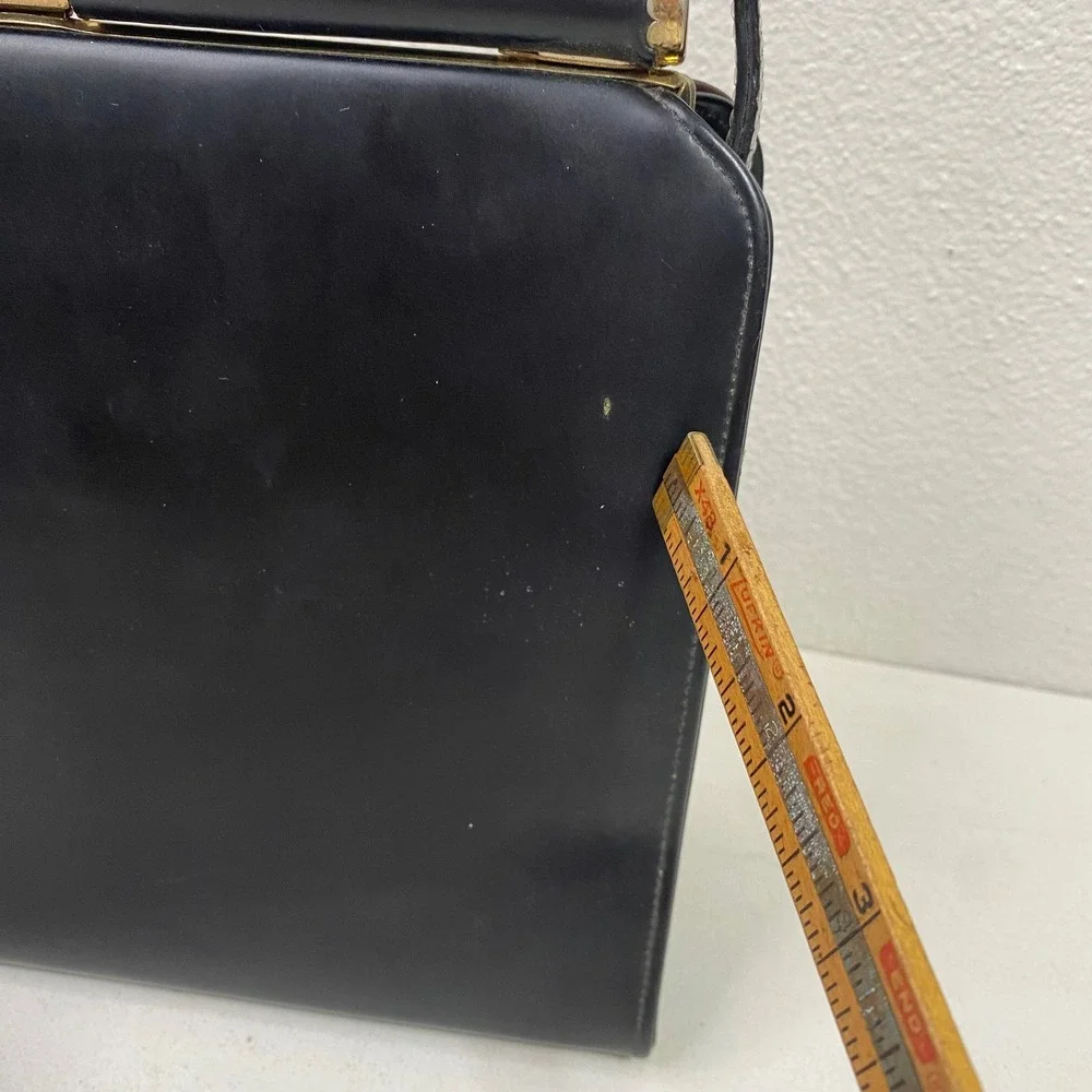 Vintage 60s Colorblock Patchwork Suede Leather Frame Handbag Mod Mid Century
